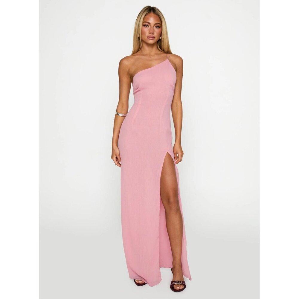 Princess Polly Kiss Of Life Maxi Dress Pink One Shoulder Size 4 NWT - Picture 2 of 6